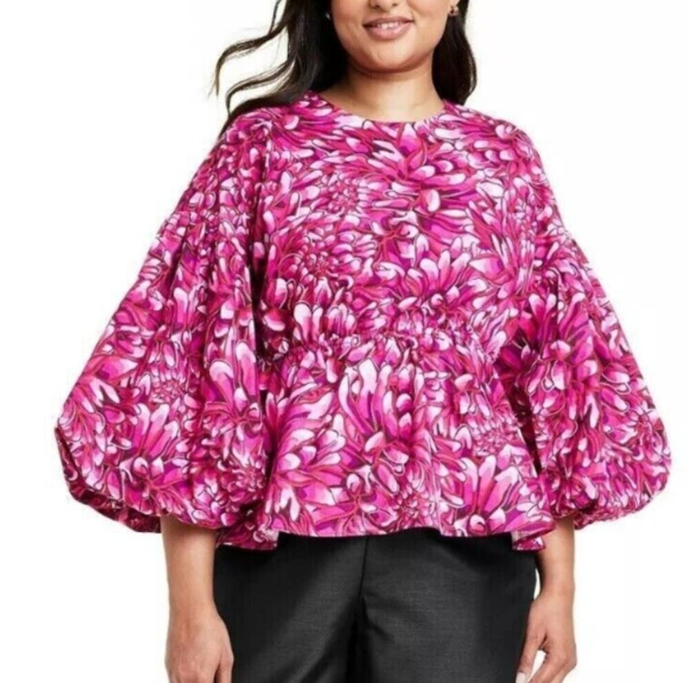 Kika Vargas x Target Puff Sleeve Blouse Sz XL